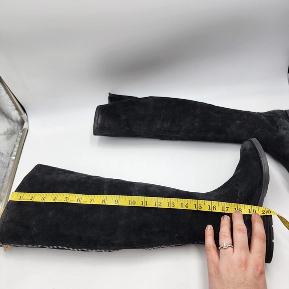 BORN BORMAN Black Suede Leather Riding Boots Women's Size US 6.5 NWT Back Zip - Picture 8 of 10